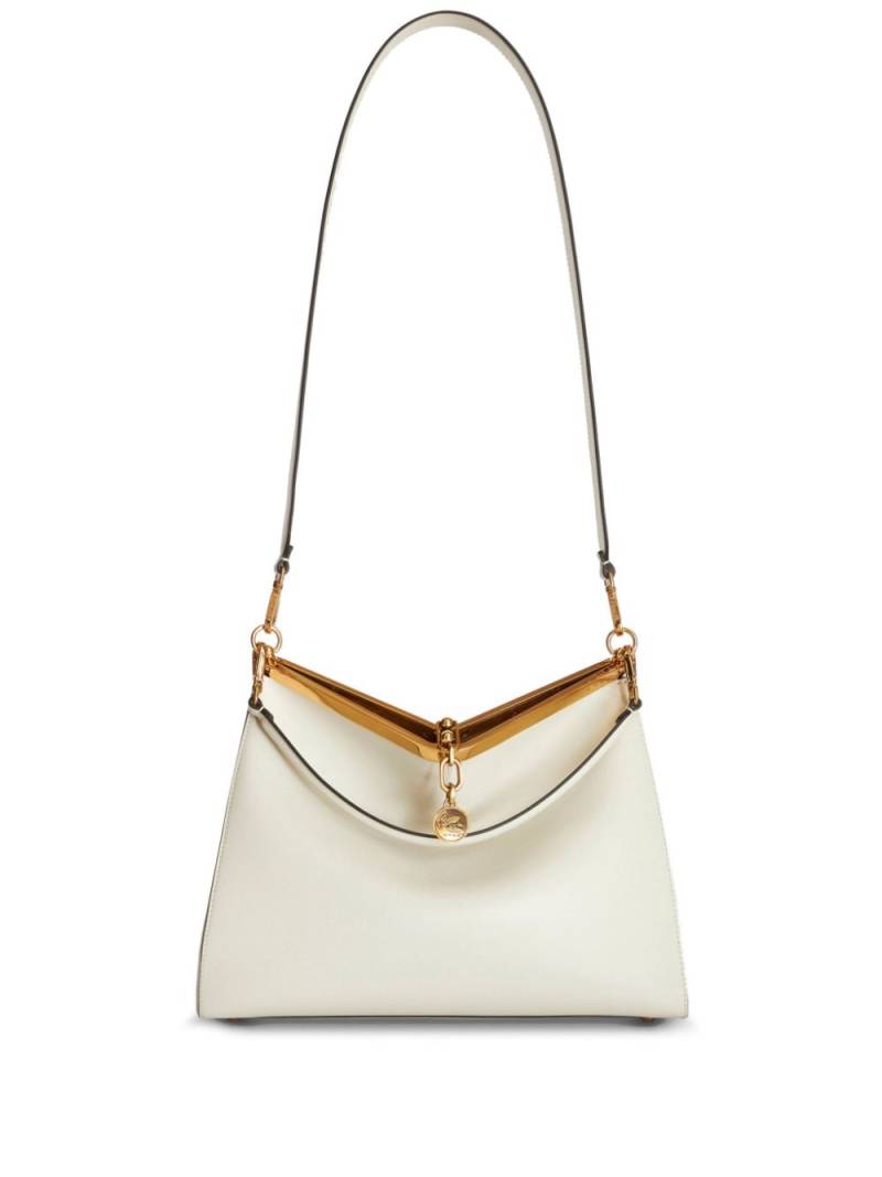 ETRO large Vela leather shoulder bag - White von ETRO