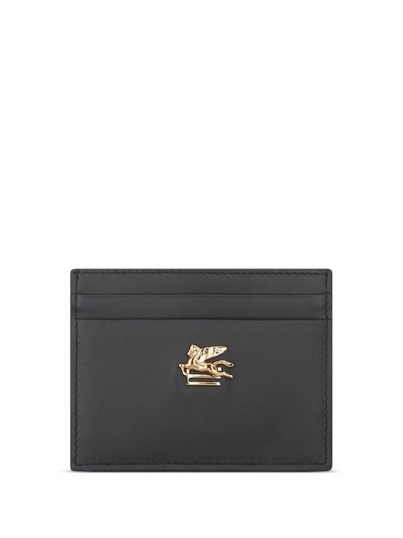 ETRO leather logo plaque card holder - Black von ETRO