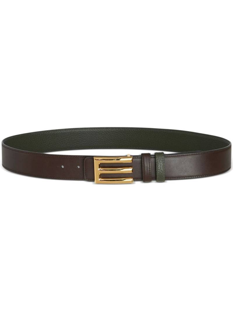 ETRO logo-buckle leather belt - Brown von ETRO