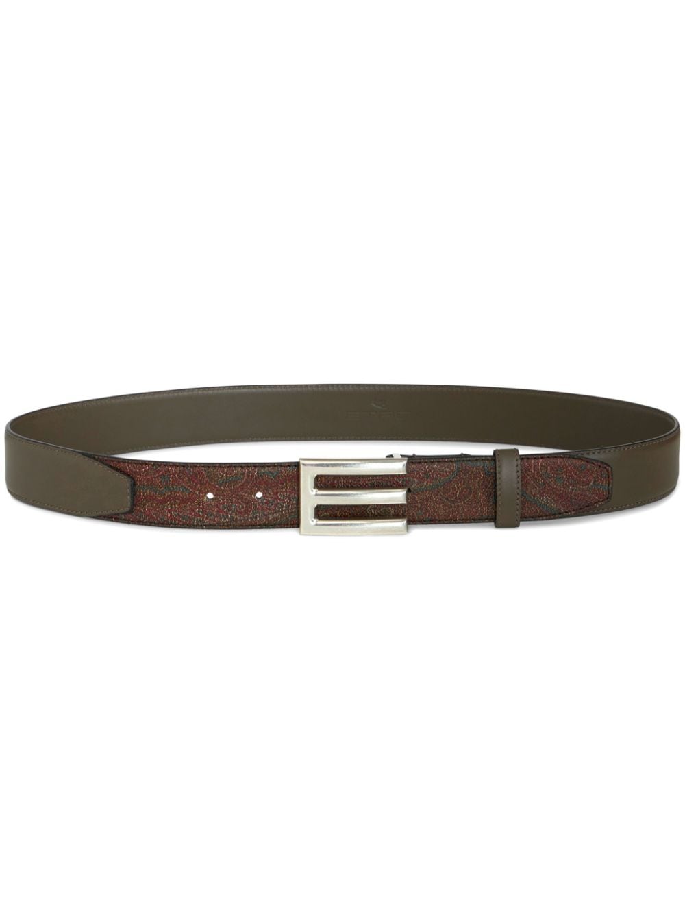 ETRO logo-buckle paisley-print belt - Brown von ETRO