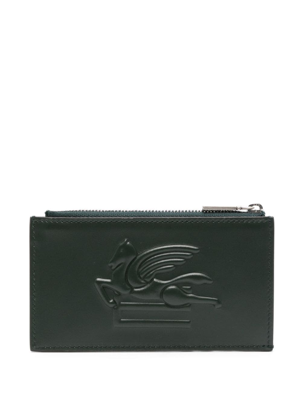 ETRO logo-embossed leather card holder - Green von ETRO