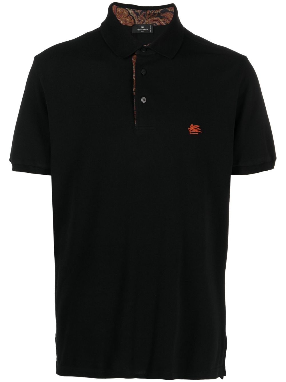 ETRO logo-embroidered cotton polo shirt - Black von ETRO