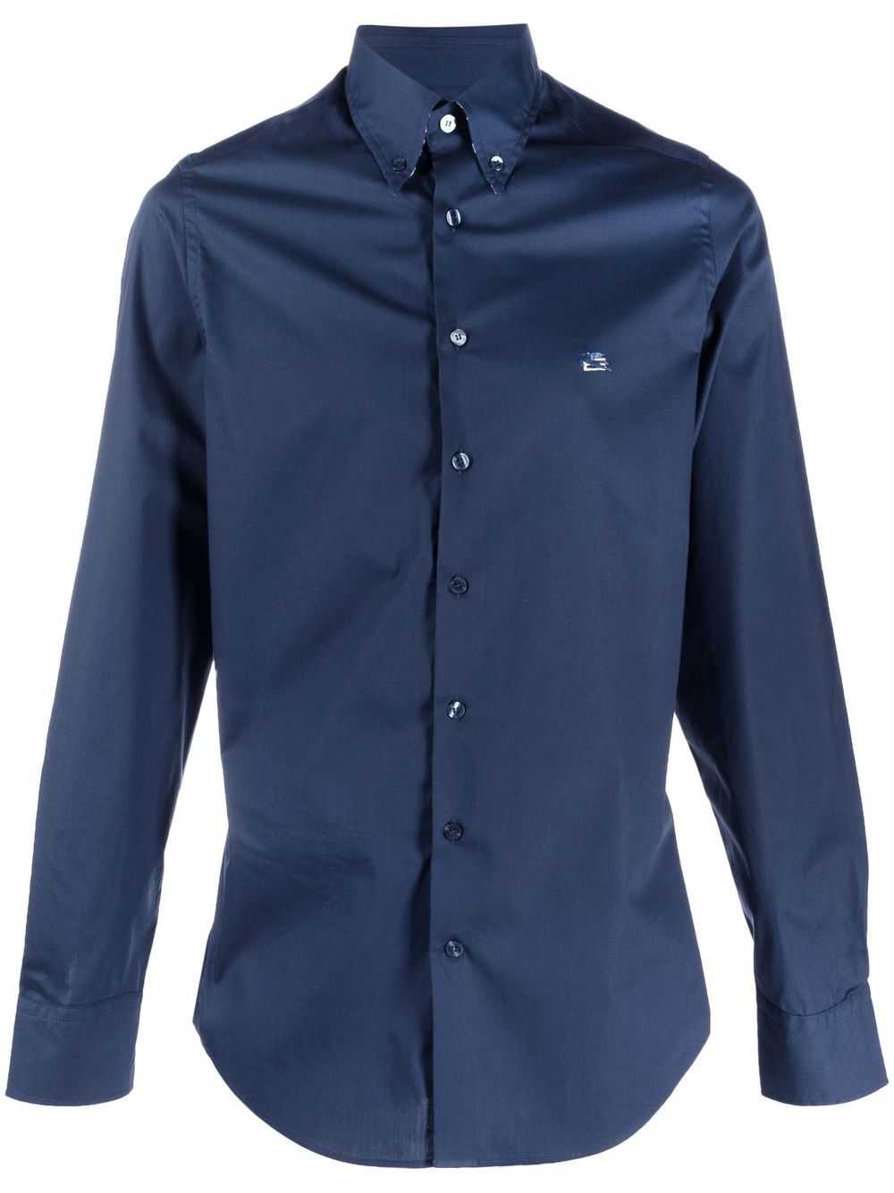 ETRO logo-embroidered cotton shirt - Blue von ETRO