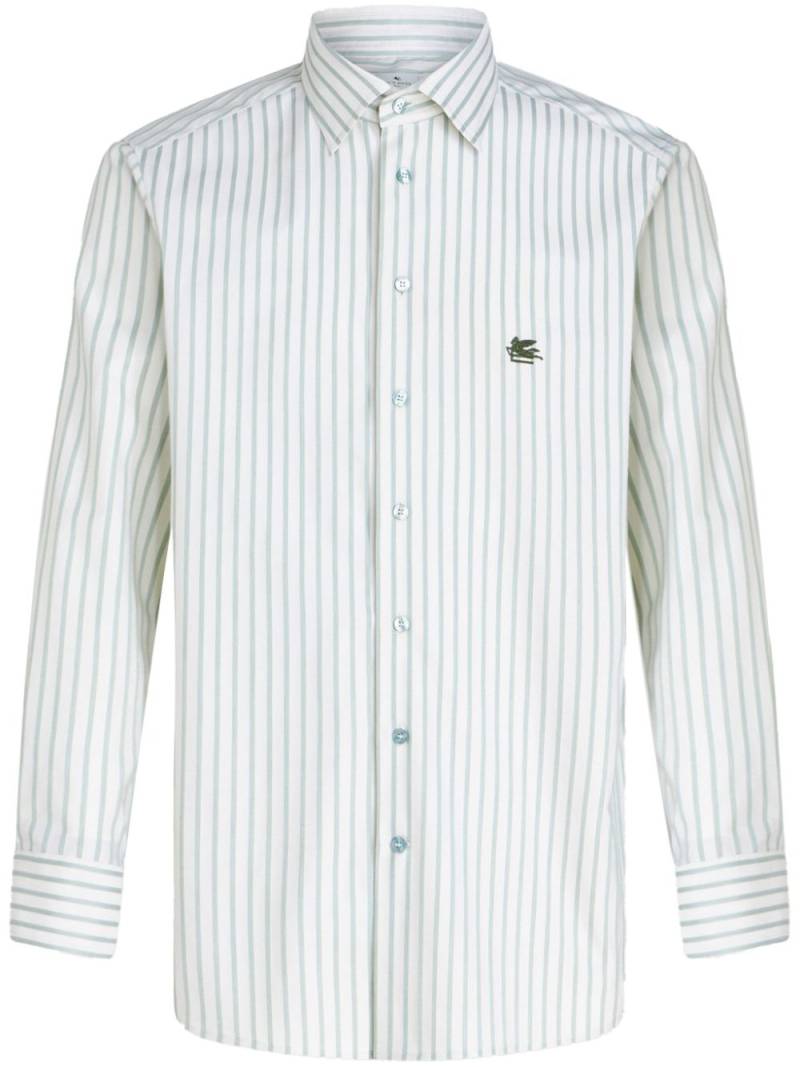 ETRO logo-embroidered cotton shirt - Green von ETRO