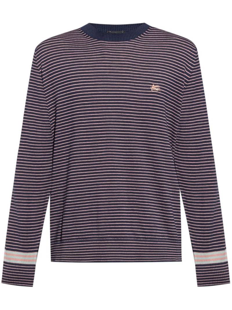 ETRO logo-embroidered cotton sweatshirt - Blue von ETRO