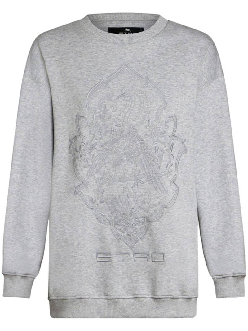 ETRO logo-embroidered cotton sweatshirt - Grey von ETRO