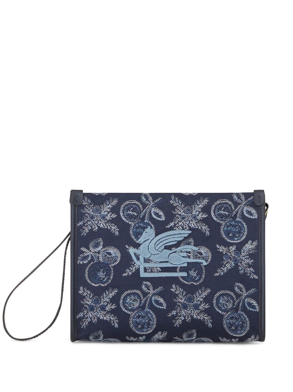 ETRO logo-embroidered jacquard beauty case - Blue von ETRO