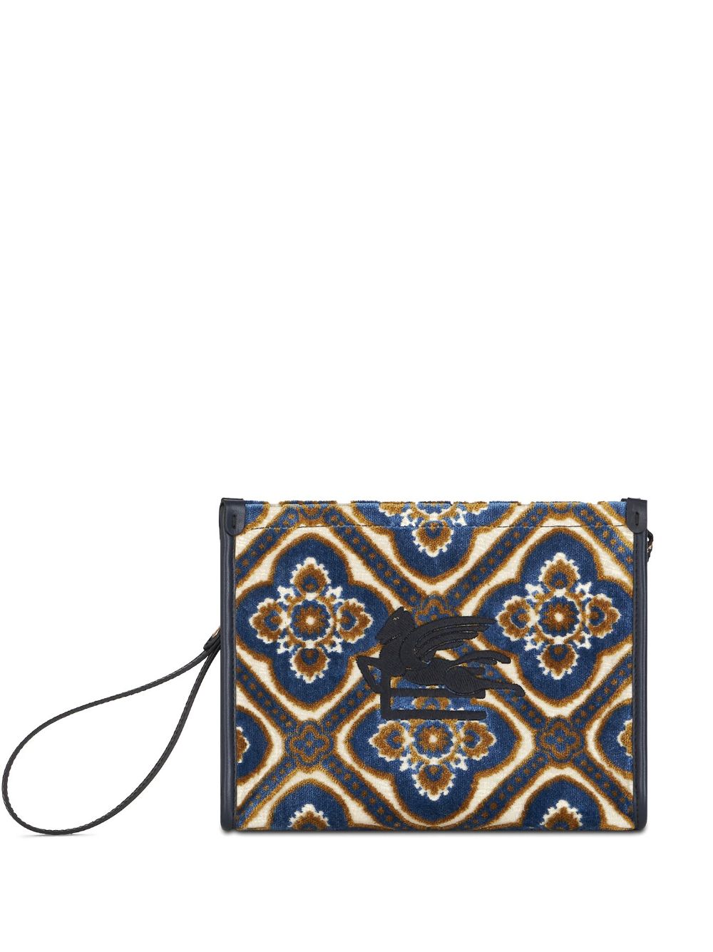 ETRO logo-embroidered jacquard makeup bag - Neutrals von ETRO