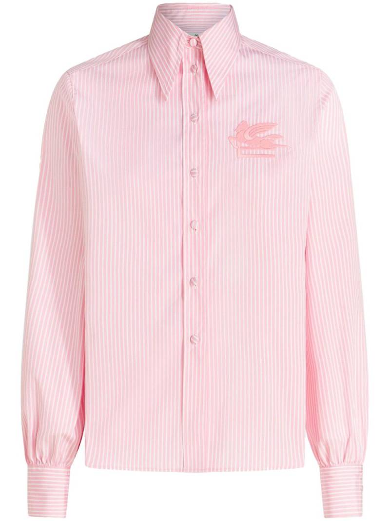 ETRO logo-embroidered striped cotton shirt - Pink von ETRO