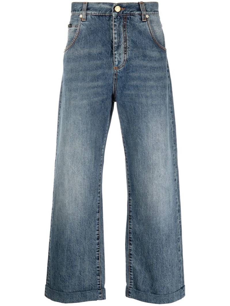 ETRO logo-patch straight-leg jeans - Blue von ETRO