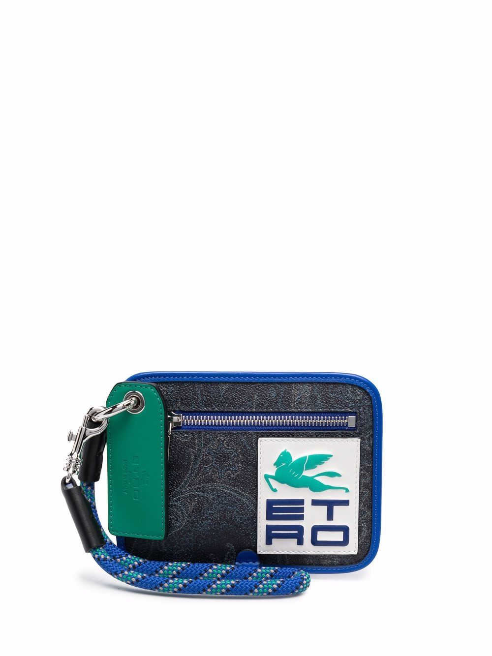 ETRO logo-patch wallet - Blue von ETRO