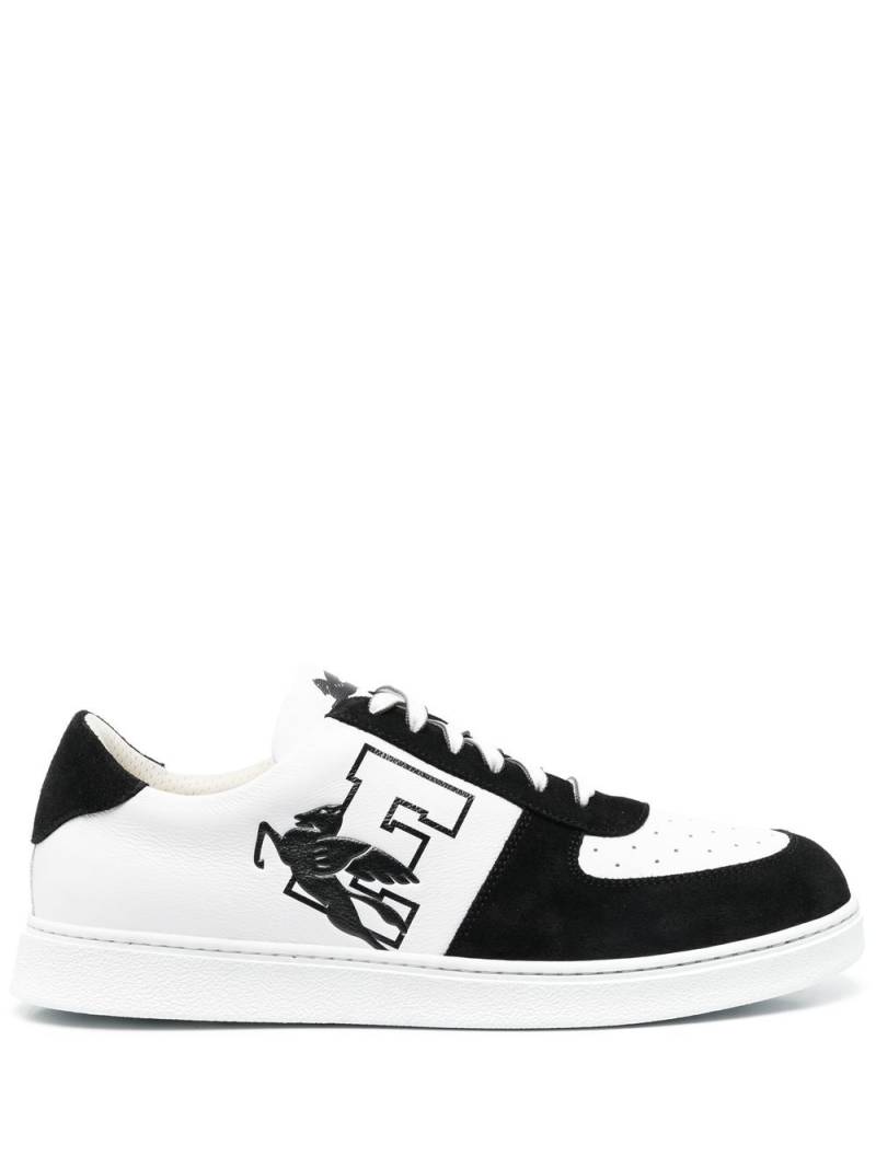 ETRO logo print panelled lace-up sneakers - White von ETRO