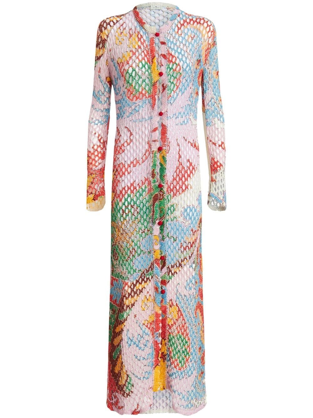 ETRO long-line knit cardigan - Multicolour von ETRO