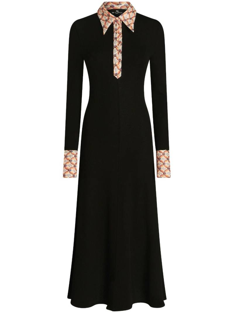 ETRO long-sleeved jersey midi dress - Black von ETRO