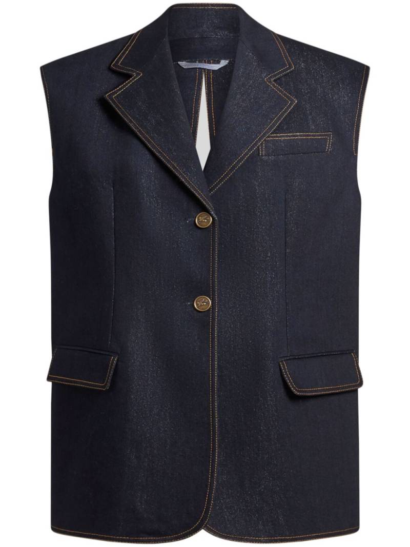 ETRO lurex denim vest - Blue von ETRO