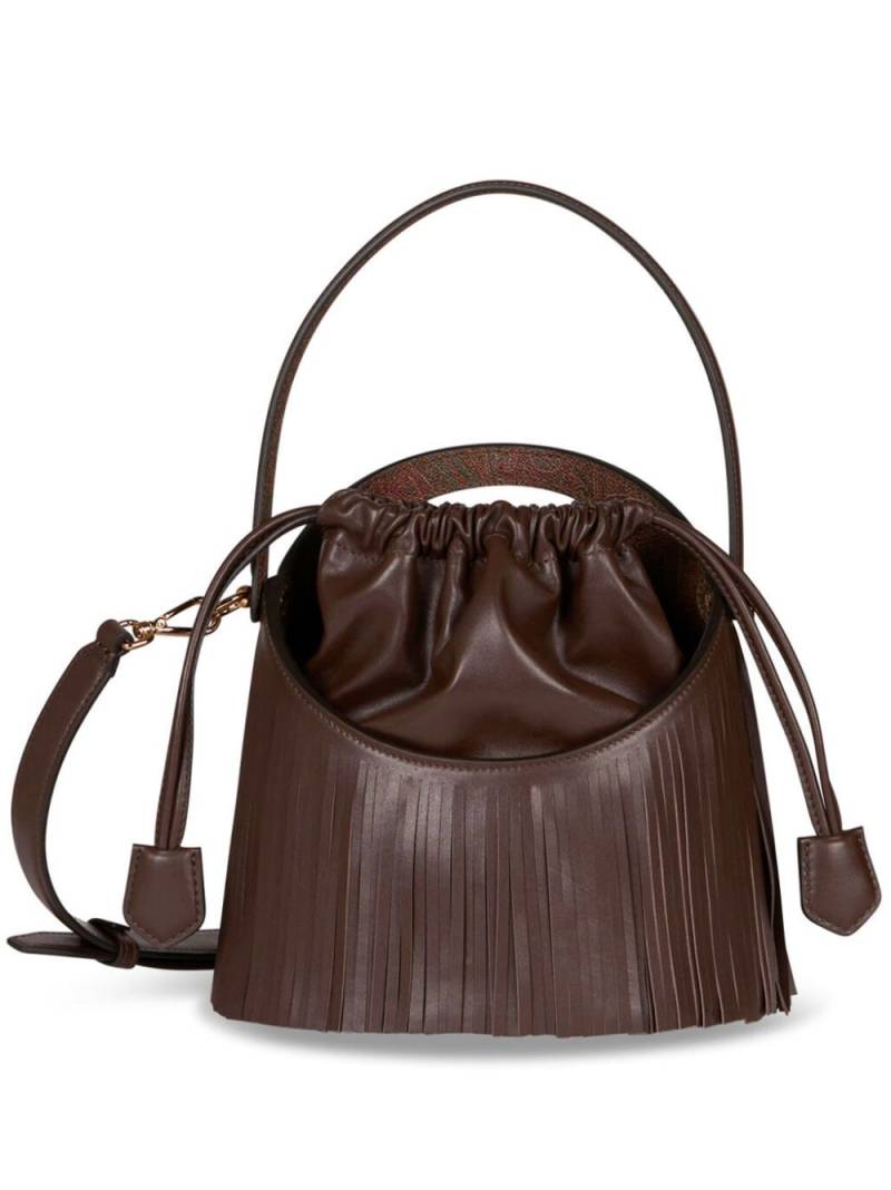 ETRO medium Saturno fringed bucket bag - Brown von ETRO