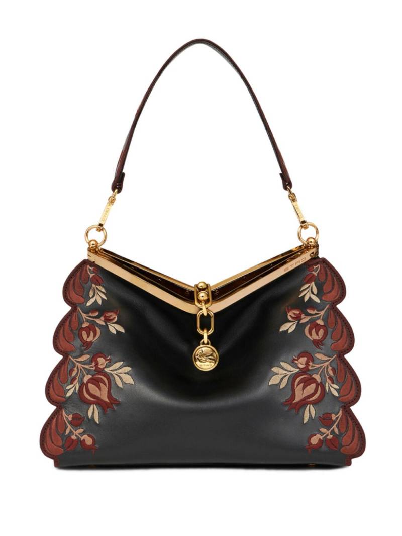 ETRO medium embroidered Vela shoulder bag - Black von ETRO