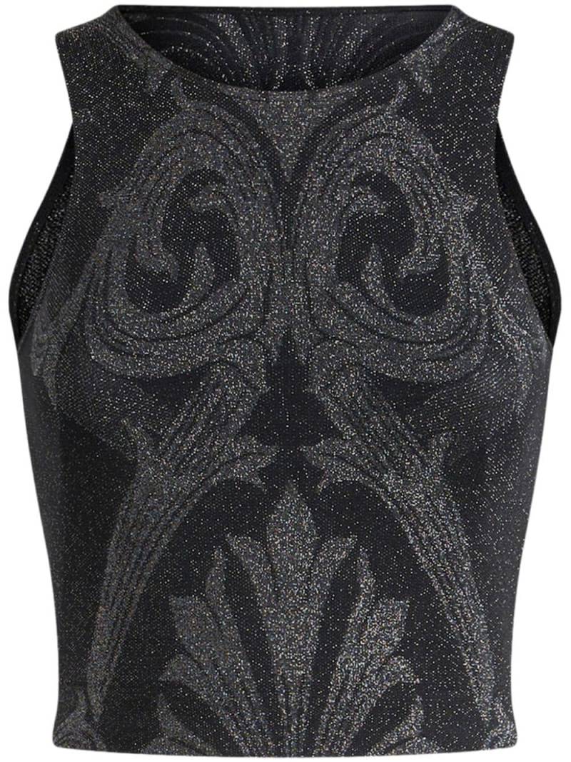 ETRO metallic-effect jacquard tank top - Black von ETRO