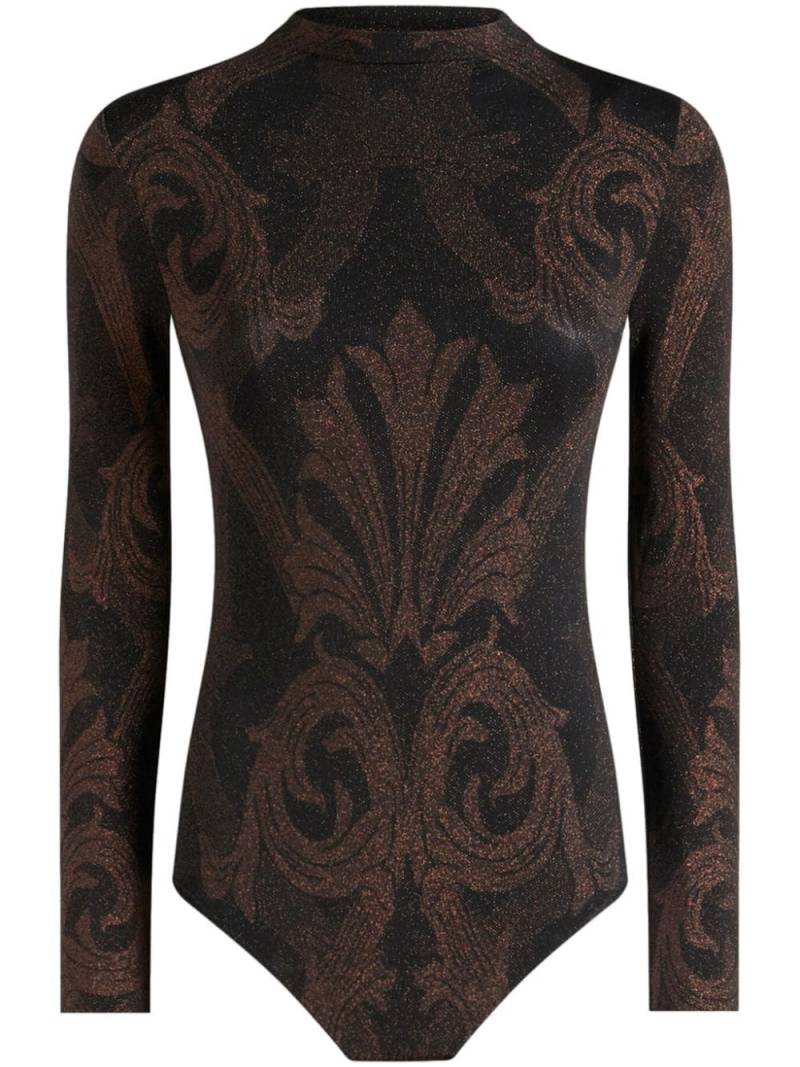 ETRO metallic jacquard bodysuit - Brown von ETRO