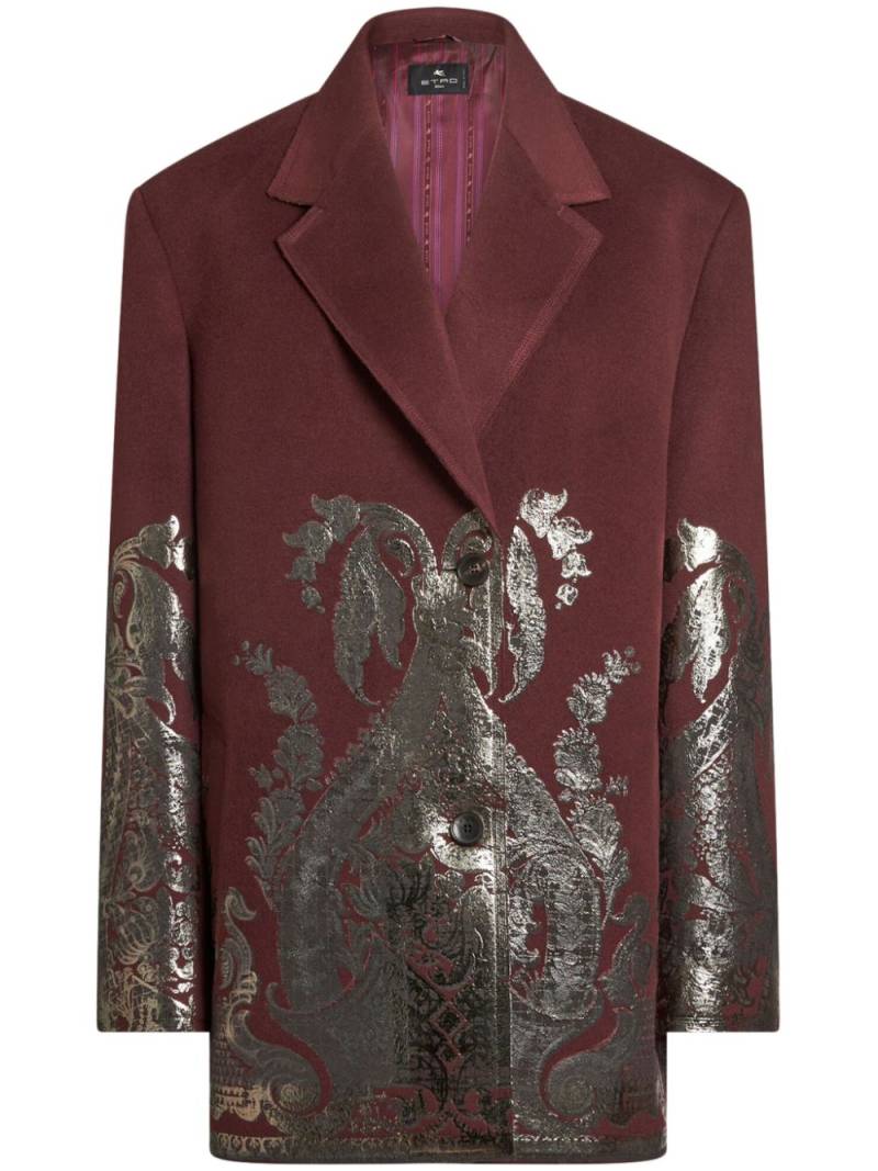 ETRO metallic-paisley jacket - Red von ETRO