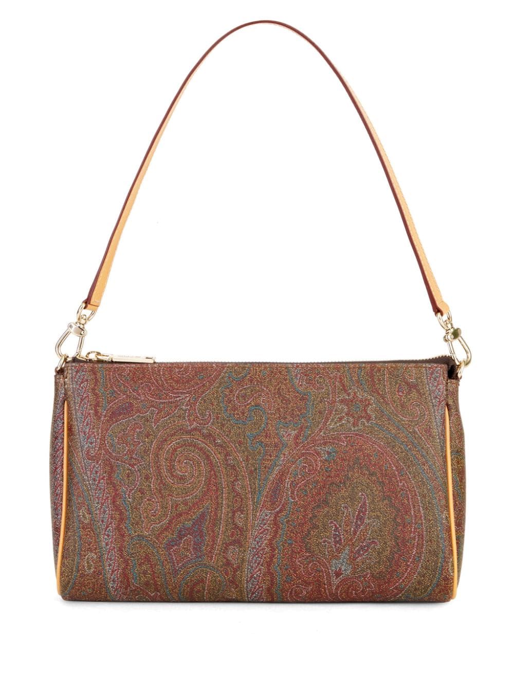 ETRO mini Paisley contrast-trim clutch bag - Brown von ETRO