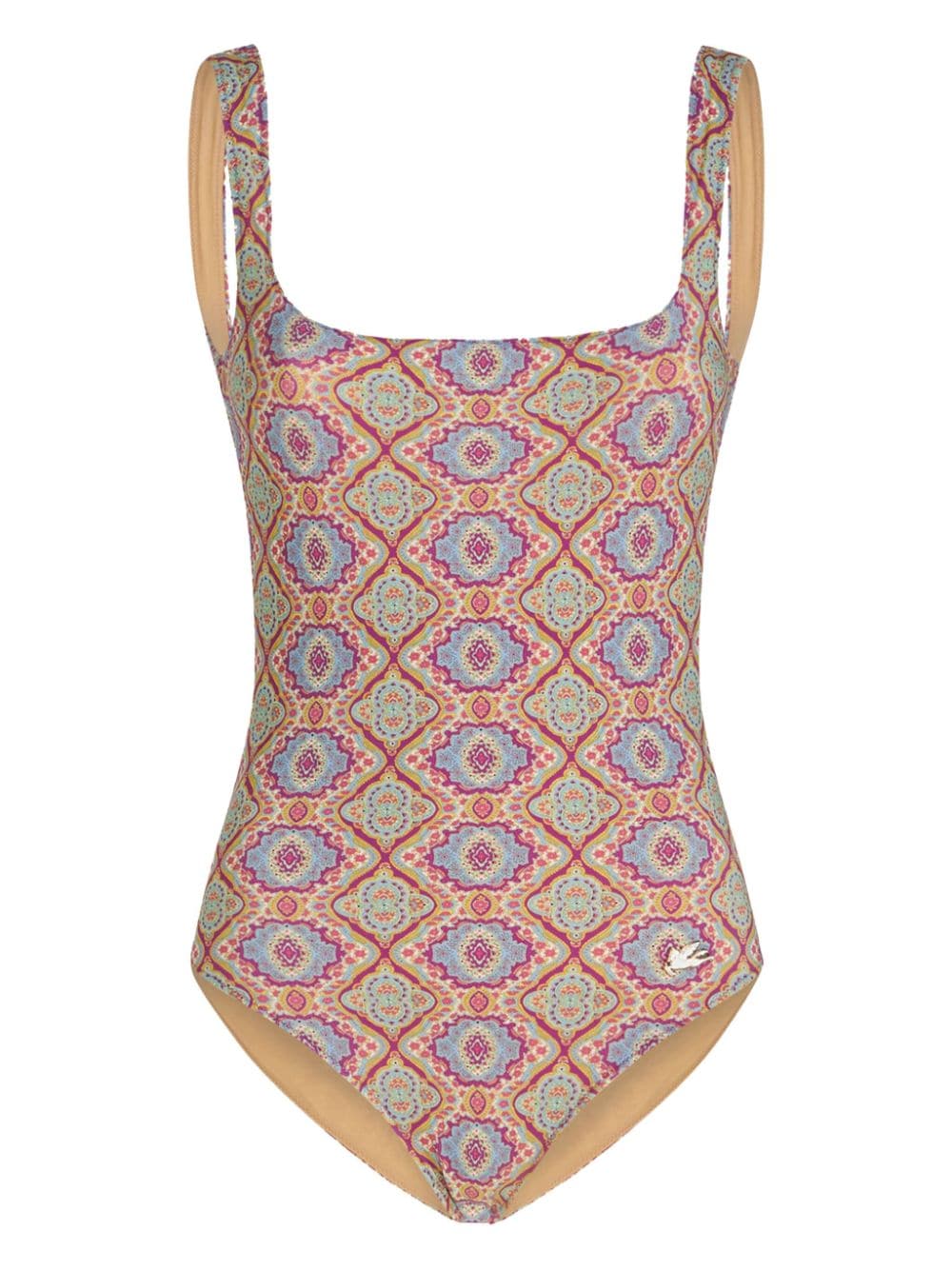 ETRO monogram-pattern square-neck swimsuit - Pink von ETRO