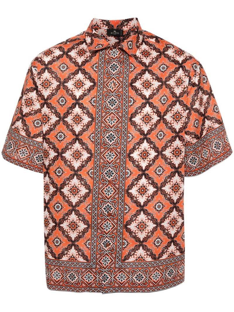 ETRO mosaic-print cotton shirt - Orange von ETRO