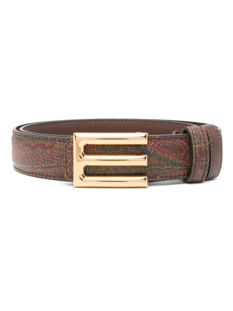 ETRO paisley-jacquard leather belt - Brown von ETRO