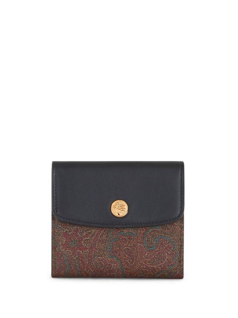 ETRO paisley-jacquard leather wallet - Blue von ETRO