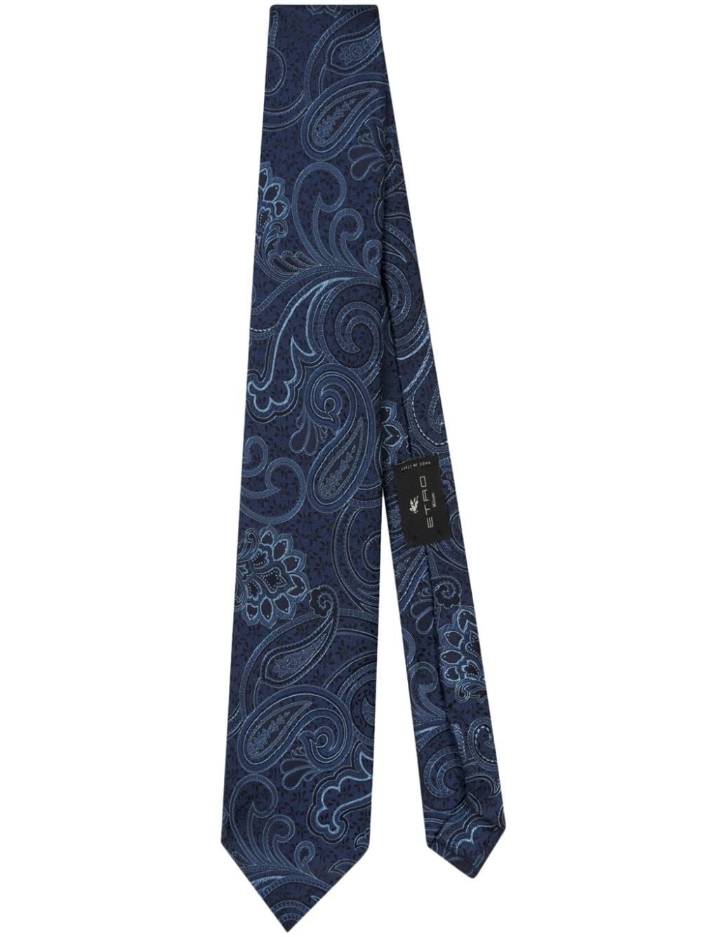 ETRO paisley-jacquard silk tie - Blue von ETRO