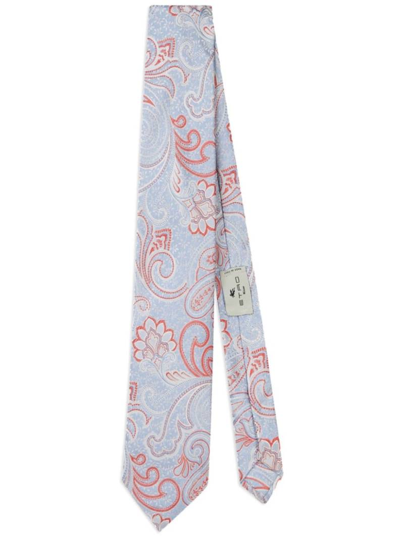 ETRO paisley-jacquard silk tie - Blue von ETRO