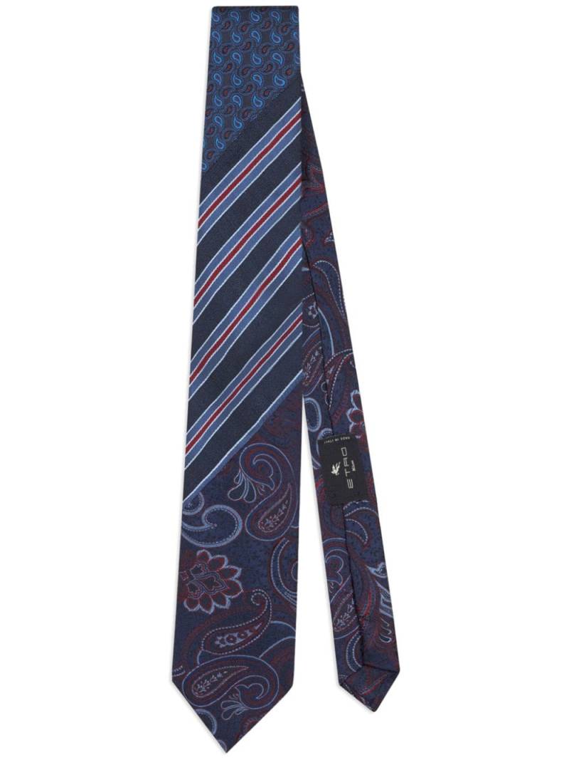 ETRO paisley-jacquard silk tie - Blue von ETRO