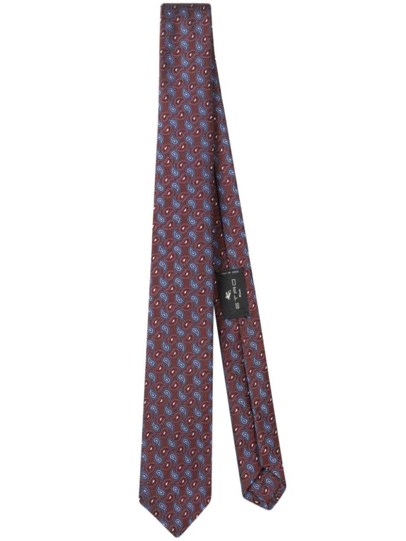 ETRO paisley-jacquard silk tie - Red von ETRO