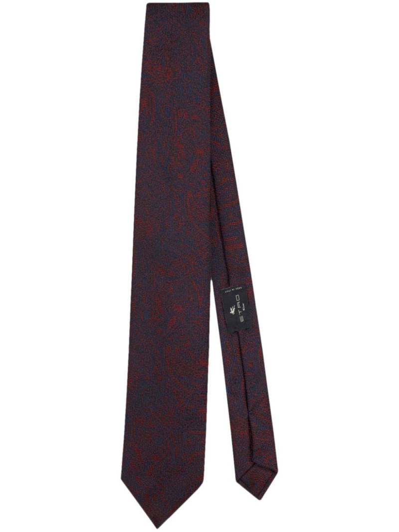 ETRO paisley-jacquard silk tie - Red von ETRO