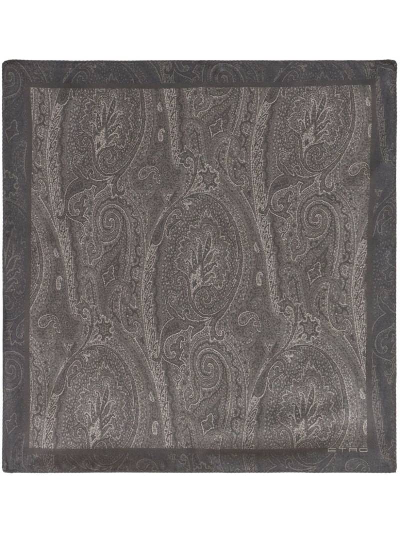 ETRO paisley-logo-print silk scarf - Black von ETRO