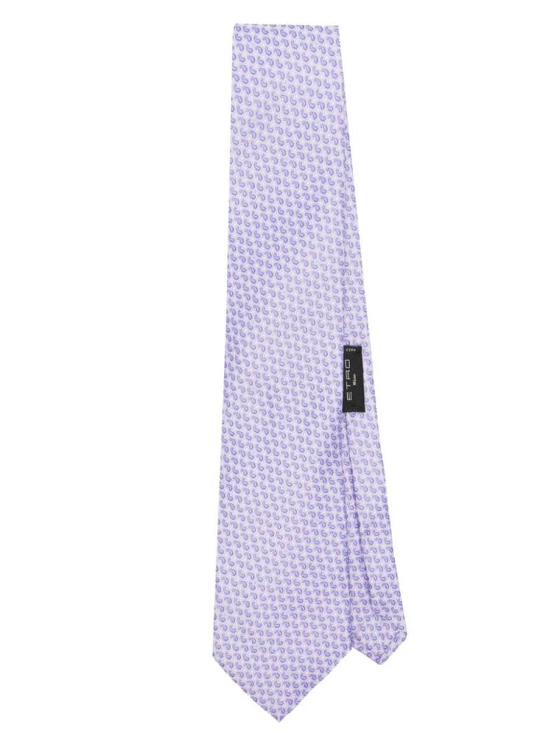 ETRO paisley patterned-jacquard silk tie - Purple von ETRO