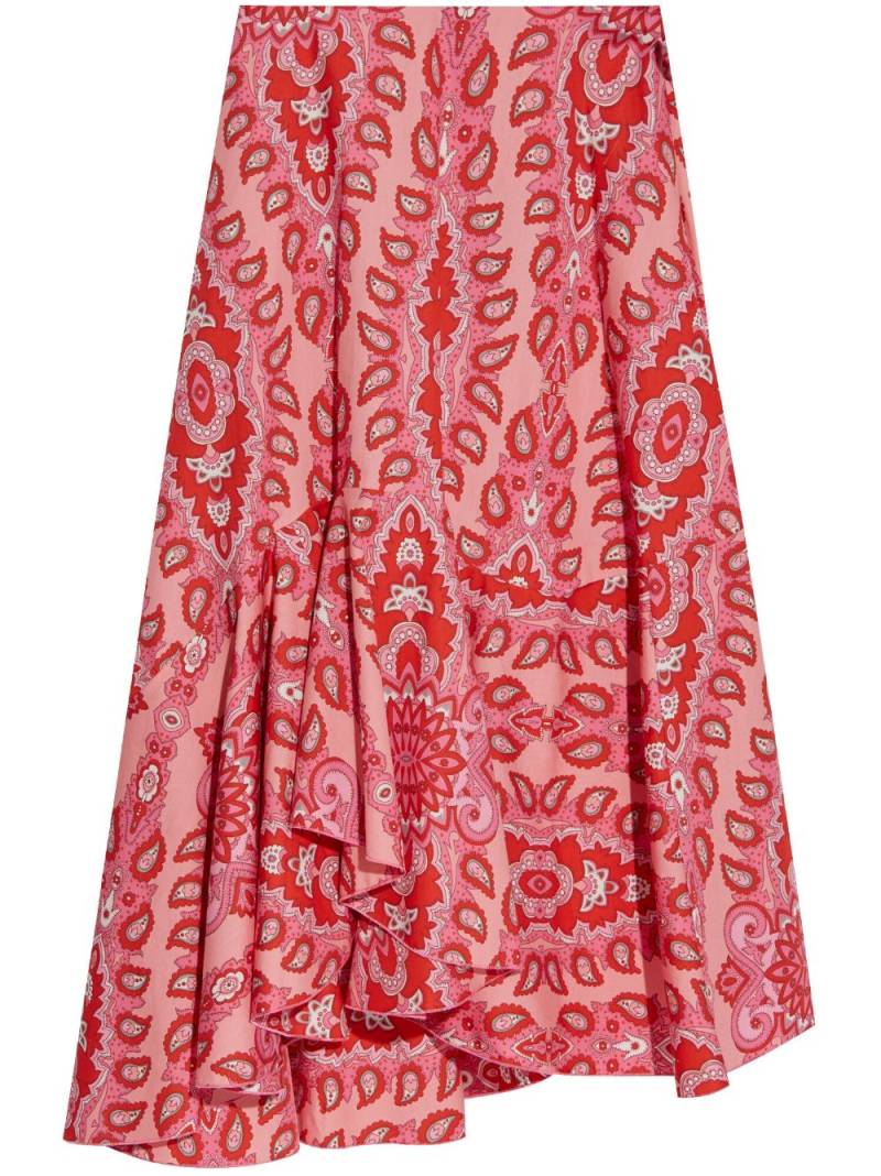 ETRO paisley-print asymmetric skirt - Pink von ETRO