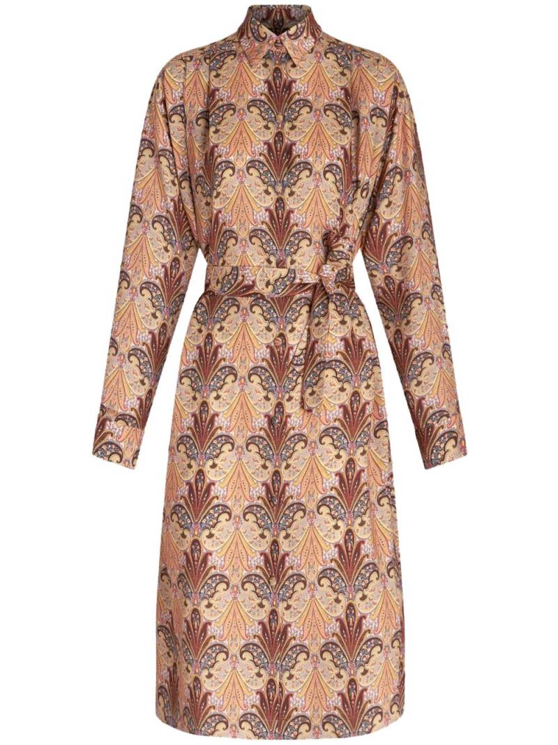 ETRO paisley-print belted midi shirtdress - Neutrals von ETRO