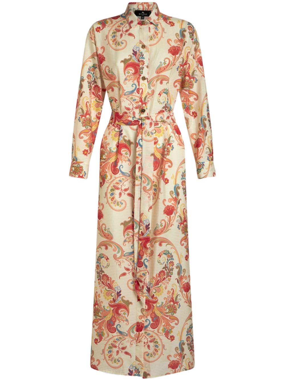 ETRO paisley-print belted shirt dress - Neutrals von ETRO