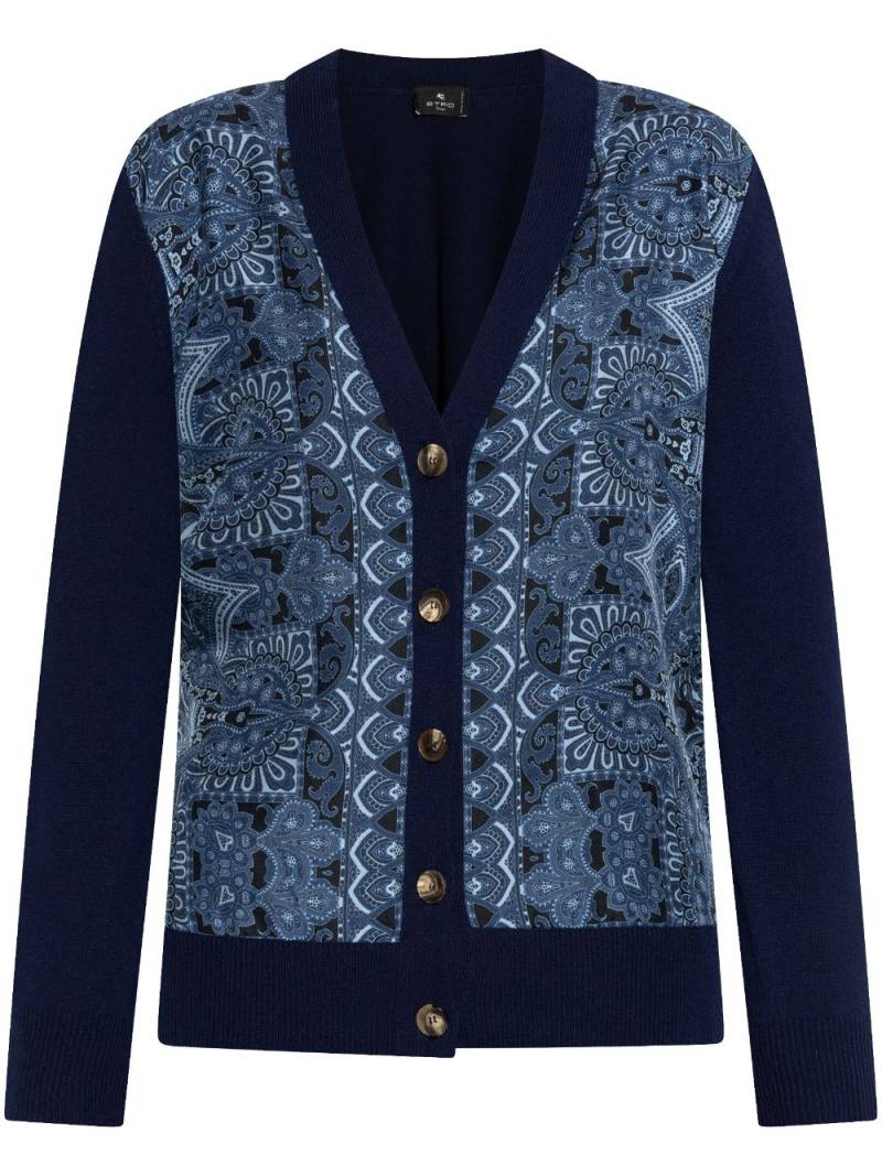 ETRO paisley-print cardigan - Blue von ETRO