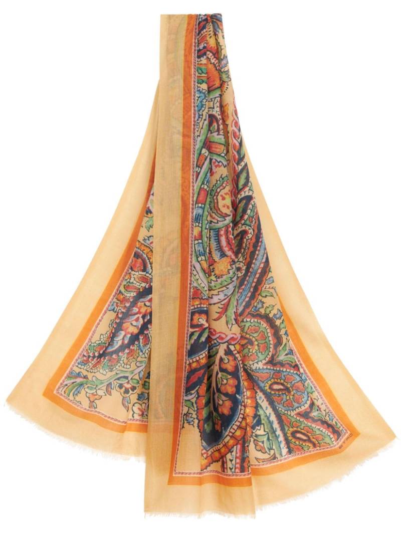 ETRO paisley-print cashmere scarf - Orange von ETRO