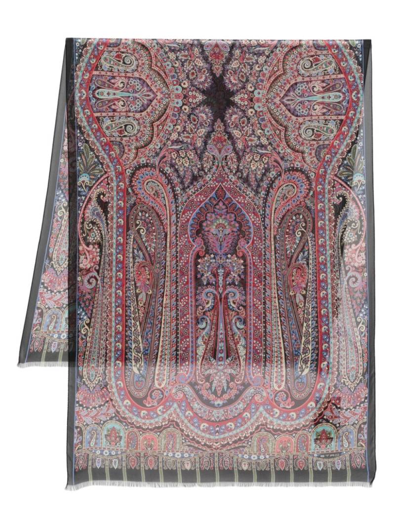 ETRO paisley-print chiffon scarf - Black von ETRO