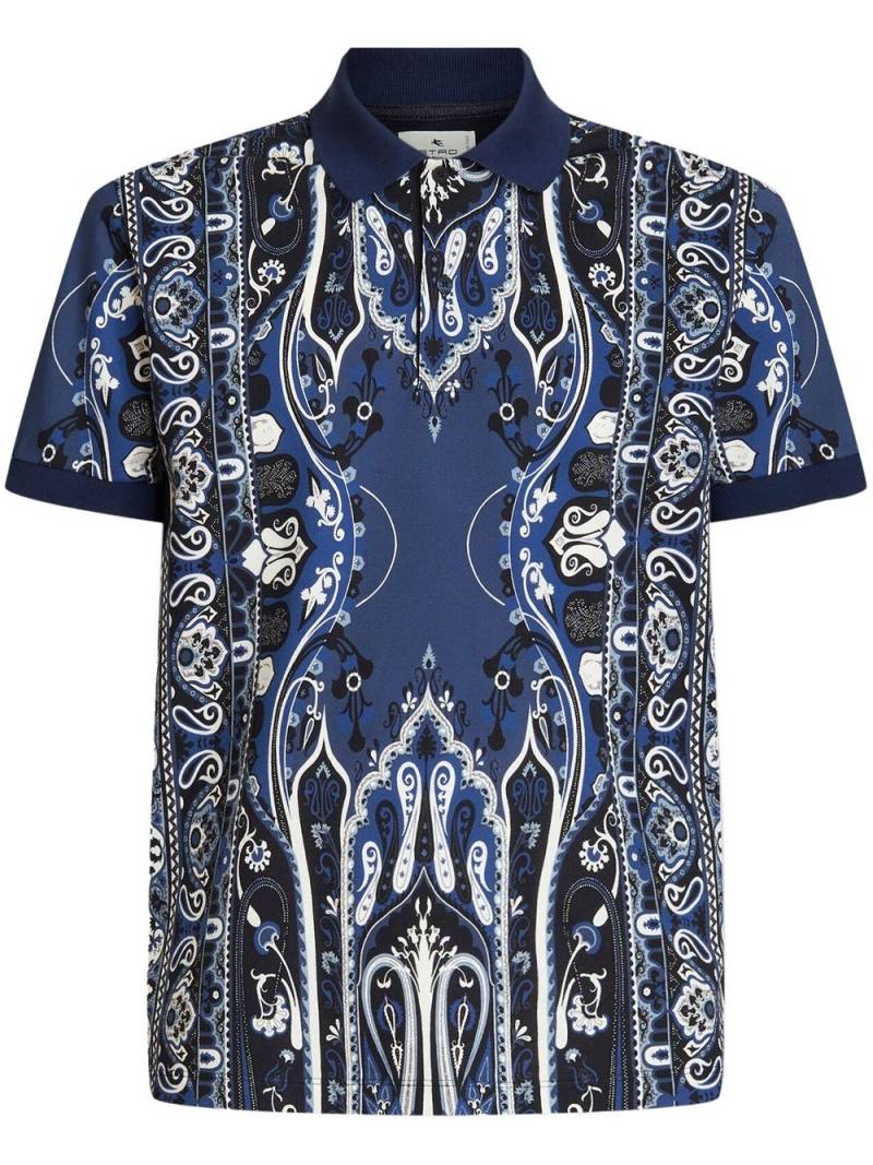 ETRO paisley-print cotton polo shirt - Blue von ETRO