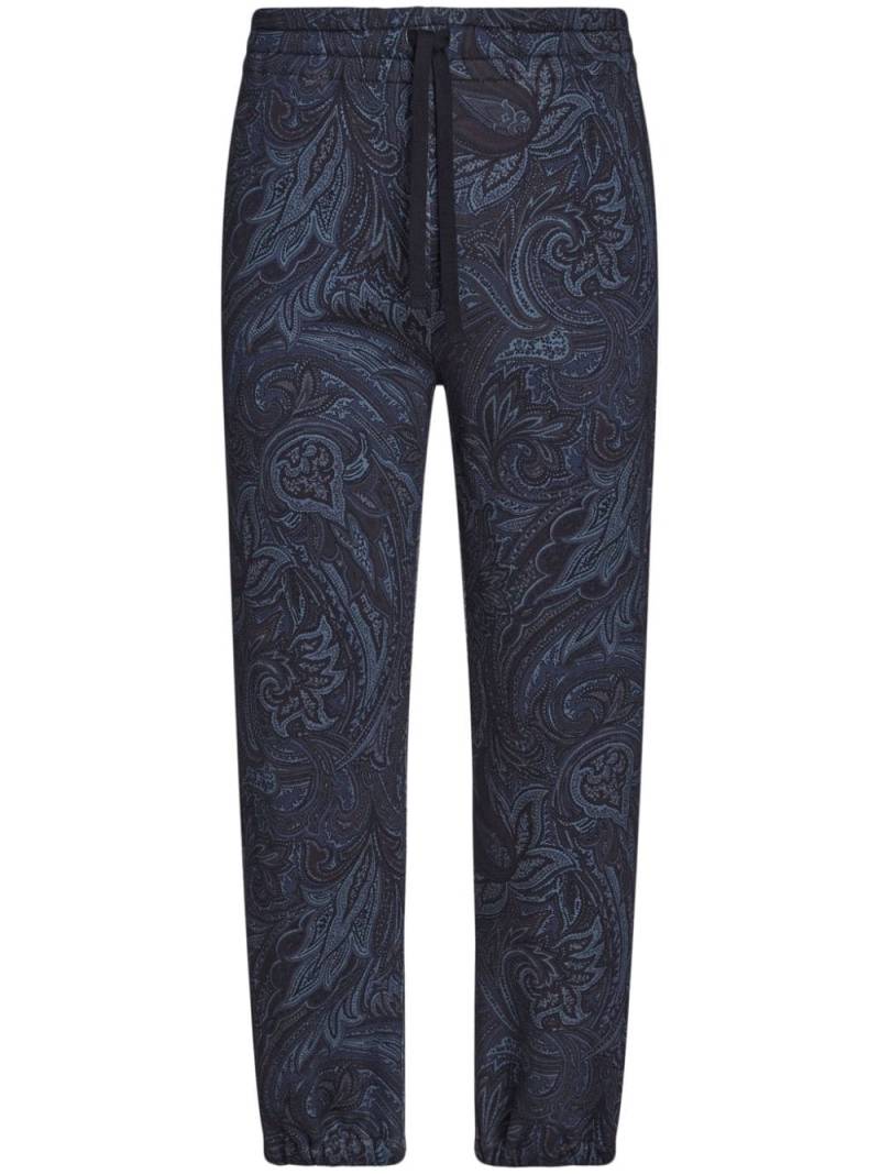 ETRO paisley-print cotton track pants - Blue von ETRO