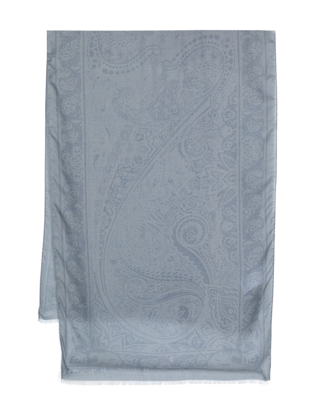 ETRO paisley-print frayed scarf - Blue von ETRO