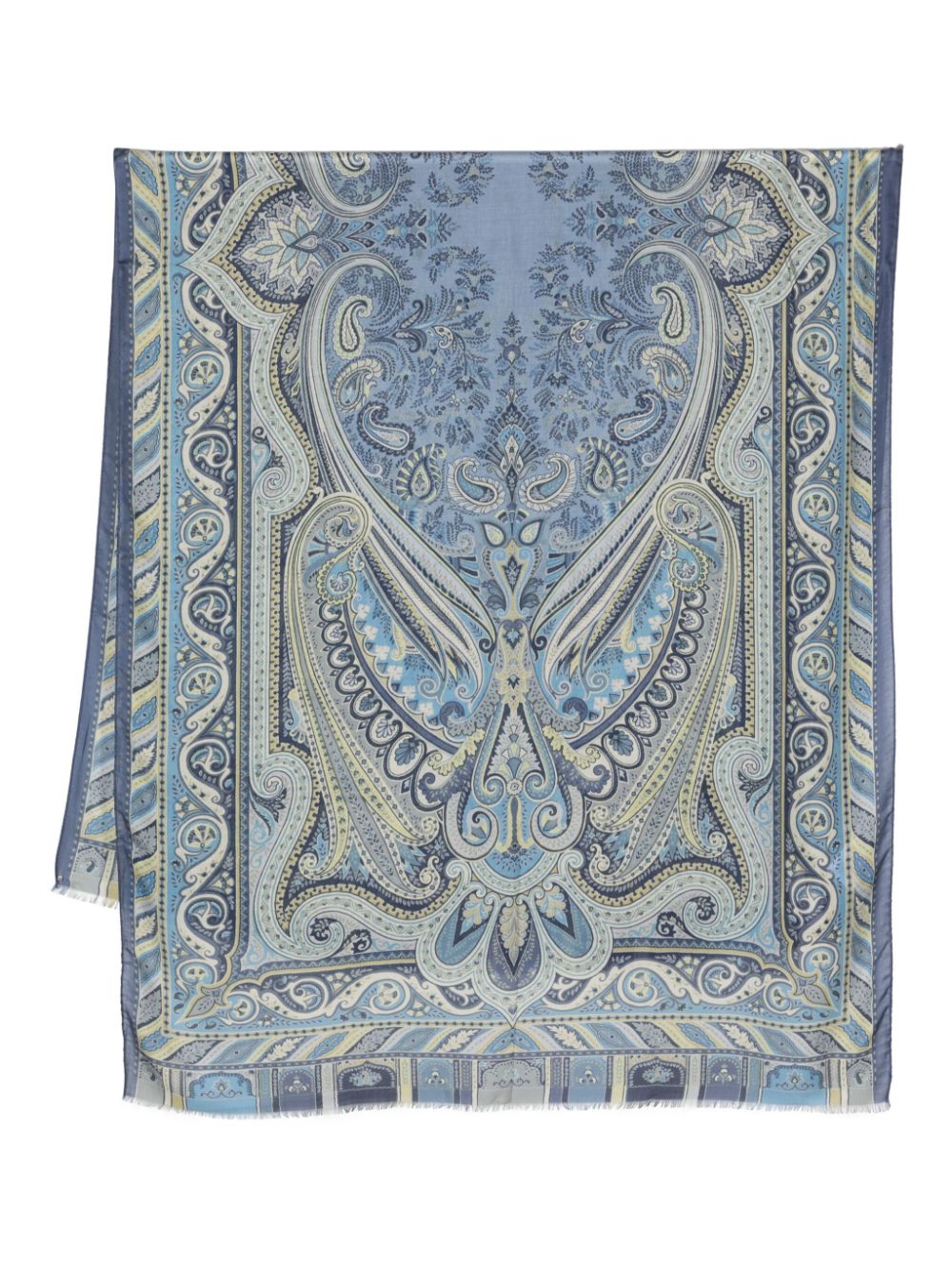 ETRO paisley-print frayed scarf - Blue von ETRO