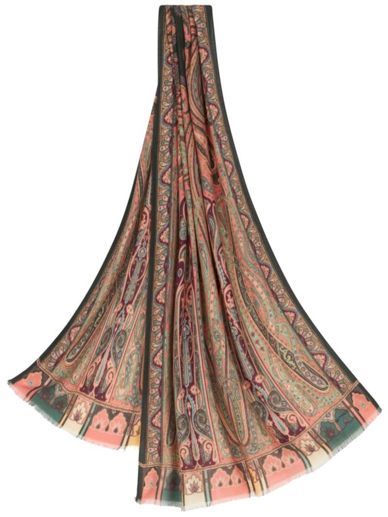 ETRO paisley-print frayed scarf - Neutrals von ETRO