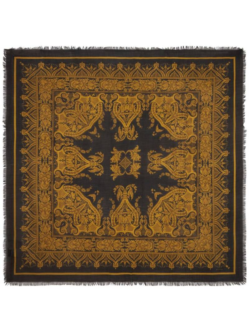 ETRO paisley-print frayed shawl - Black von ETRO