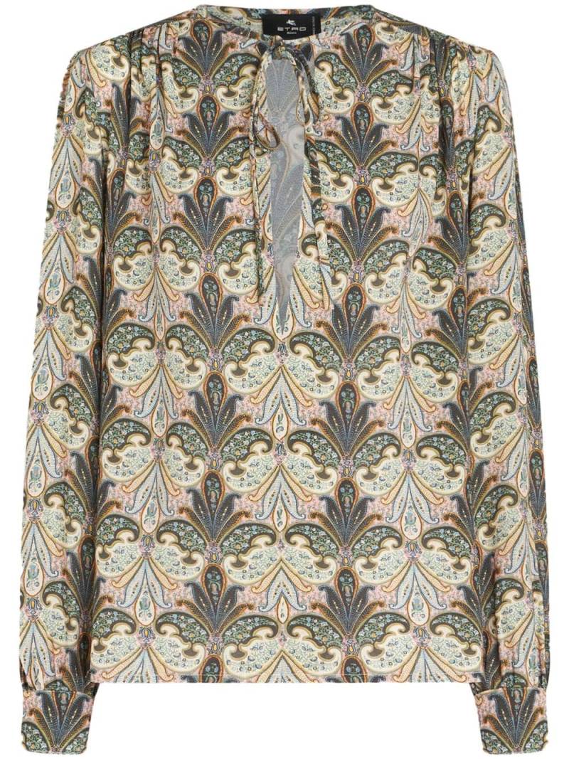 ETRO paisley-print front-tie blouse - Neutrals von ETRO