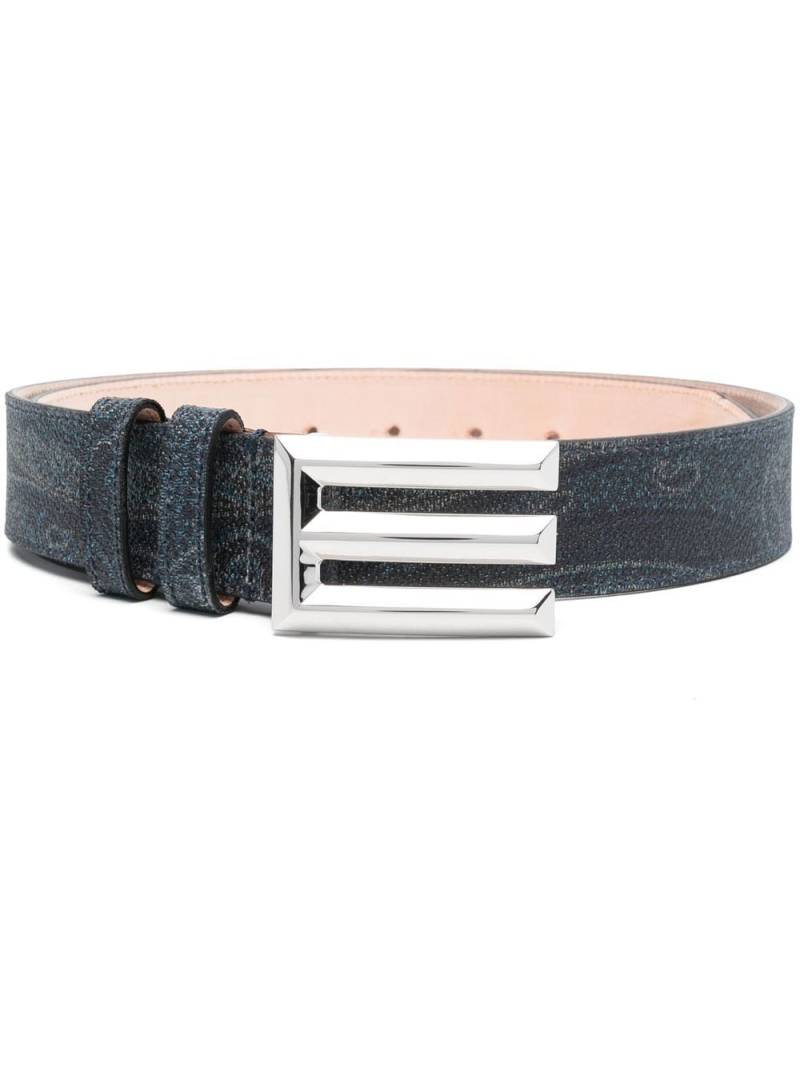 ETRO paisley-print leather belt - Blue von ETRO